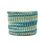 Leta: Turquoise And Gold Tie Dye Woven Storage Basket, thumbnail 4 of 9