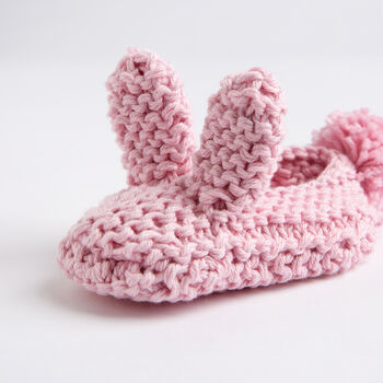Baby Bunny Slippers Easy Knitting Kit, 5 of 7
