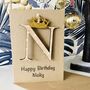 Personalised Crown Card Wooden Glitter Letter Name, thumbnail 2 of 10