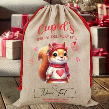 Personalised Valentine Animal Love Heart Cupid Sack, 10 of 12