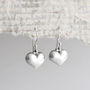 Sterling Silver Dangly Love Heart Earrings, thumbnail 4 of 7