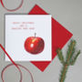 Christmas Cards With Red Apple Illustration, thumbnail 1 of 3