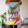 Our Happy Place Decorative Tea Towel, thumbnail 1 of 4