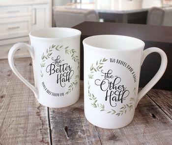 Better Half Other Half Couple's Mug Gift Set, 4 of 4