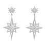 Northern Star Burst Drop Earring Plated Sterling Silver, thumbnail 7 of 9