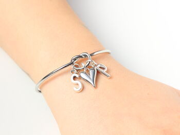 Personalised Double Initial Silver Bracelet, 7 of 8