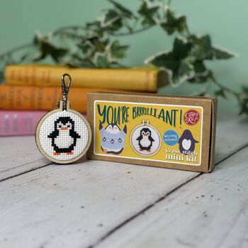 You're Brrrilliant! Mini Matchbox Cross Stitch Kit, 4 of 6