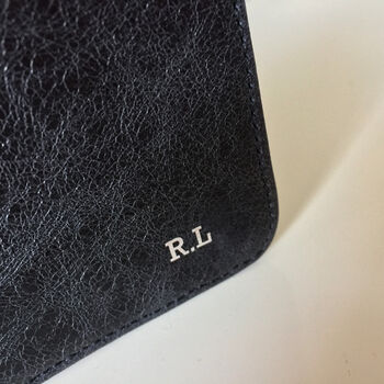 Personalised Leather Card Holder Black, 2 of 6