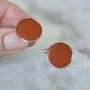 Secret Message Copper And Real Leather Cufflinks, thumbnail 9 of 10