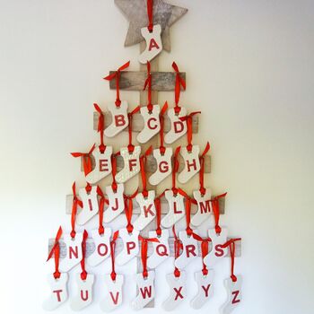 Alphabet Christmas Stocking Hanging Decoration, 2 of 3