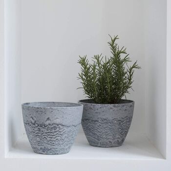 Pack Of Two Minimalist Planters With Drainage Holes, 7 of 10
