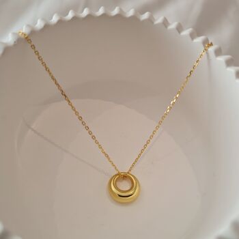 Circle Charm Necklace Gold, 3 of 6