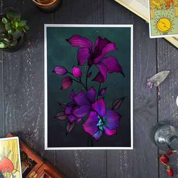 Purple Orchids Giclée Art Print, 3 of 6