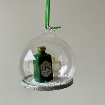 Xmas Gin And Tonic Dome Bauble, 3 of 4