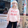 Pizza Club Men's Slogan Hoodie, thumbnail 1 of 5