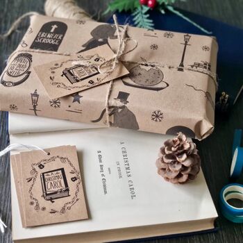 A Christmas Carol Luxury Kraft Wrapping Paper, 2 of 5