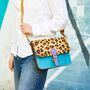 Recycled Leather Animal Print Crossbody Clutch Bag, thumbnail 7 of 12