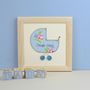 Personalised Embroidered New Baby Framed Artwork, thumbnail 5 of 9
