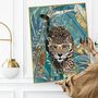 Jaguar In The Gold And Green Jungle Wall Art Print, thumbnail 1 of 8