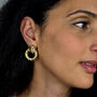Chunky Croissant Textured Doughnut Gold Plated Earrings, thumbnail 2 of 3