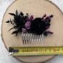 Black And Purple Gothic Wedding Flower Hair Comb, thumbnail 5 of 5