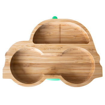 Bamboo Car Plate With Suction Base Green, 3 of 4
