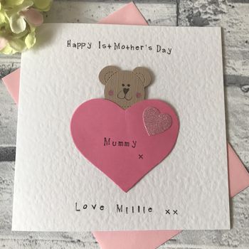 Personalised 1st Mother's Day Bear Card, 2 of 3
