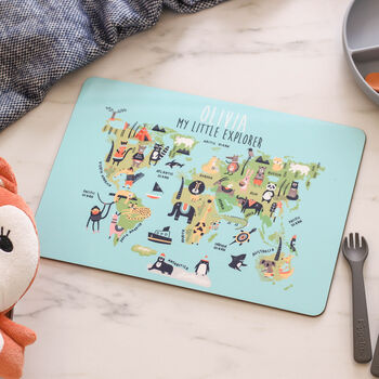 Personalised Kids Map Table Place Mat Board Gift, 4 of 4