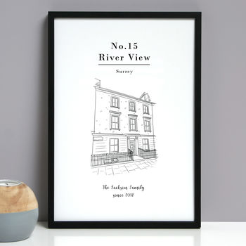 Personalised House Portrait Line Drawing Print, 5 of 9