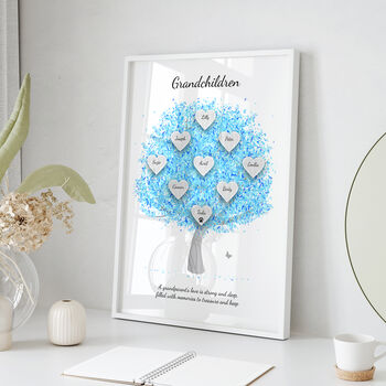 Personalised Grandchildren Tree Print Available In Six Colours, 4 of 11