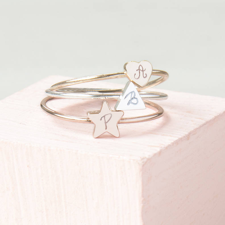 Personalised Initial Stacking Rings, 1 of 10