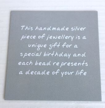 50th Birthday Silver Bead Necklace, 4 of 4