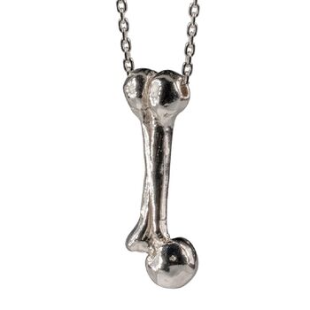 Sterling Silver Bone Charm Necklace, 4 of 5