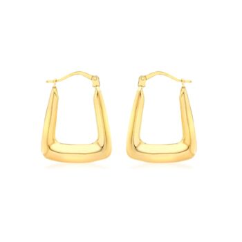 9ct Yellow Gold Triangle Hoop Earrings, 3 of 4