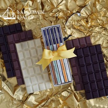 Five Chocolate Bars In Navy Christmas Gift Box, 5 of 12