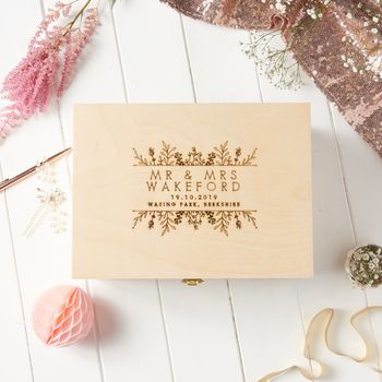 Personalised Botanical Wedding Keepsake Box, 3 of 7