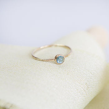Danube Ring // London Blue Topaz And Gold Stacking Ring, 2 of 6
