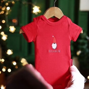 Personalised First Christmas Baby Vest, 5 of 12