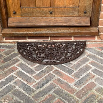Ornate Semi Circular Cast Iron Doormat, 2 of 6