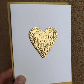 Personalised Gold Foil Heart Mum Birthday Card, 4 of 12