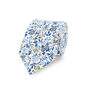 New Wedding 100% Cotton Floral Print Tie In Blue, thumbnail 2 of 6