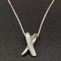 Sterling Silver Kiss Cross Pendant Necklace, thumbnail 1 of 4