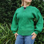 Bergen Cable Knit Jumper Green, thumbnail 6 of 6