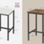 Square Bar Table With Heavy Duty Steel Frame Stools Not Included, thumbnail 2 of 12