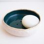 Handmade Teal Green Ceramic Soap Dish, thumbnail 5 of 12