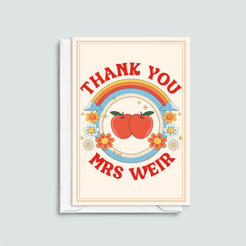 Retro Personalised 'Thank You Teacher' Card, 3 of 3