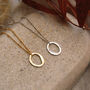 Organic Personalised Initial Hoop Necklace In Silver Or Gold, thumbnail 4 of 8