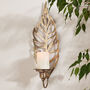 Gold Feathered Leaf Wall Sconce, thumbnail 1 of 3