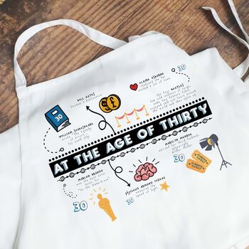 Personalised 30th Birthday White Apron, 8 of 11