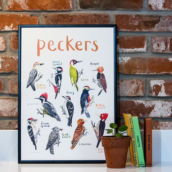 'Peckers' Illustrated Bird Art Print, 2 of 3